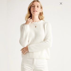 Organic Cotton Ivory Crew Sweater